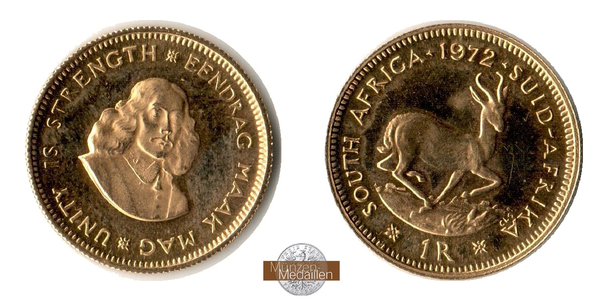 Süd-Afrika MM-Frankfurt  Feingewicht: 3,66g 1 Rand 1972 
