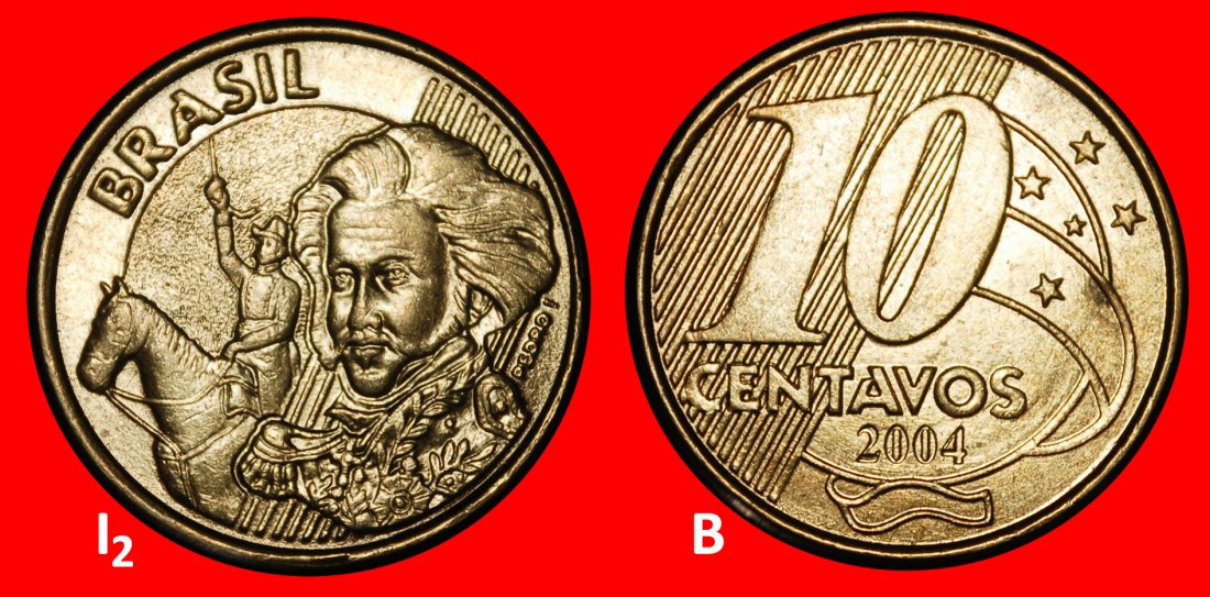 Ⰺ SOUTHERN CROSS (1998-2025): BRAZIL ★ 10 CENTAVOS 2004! DISCOVERY COIN!★LOW START ★ NO RESERVE!