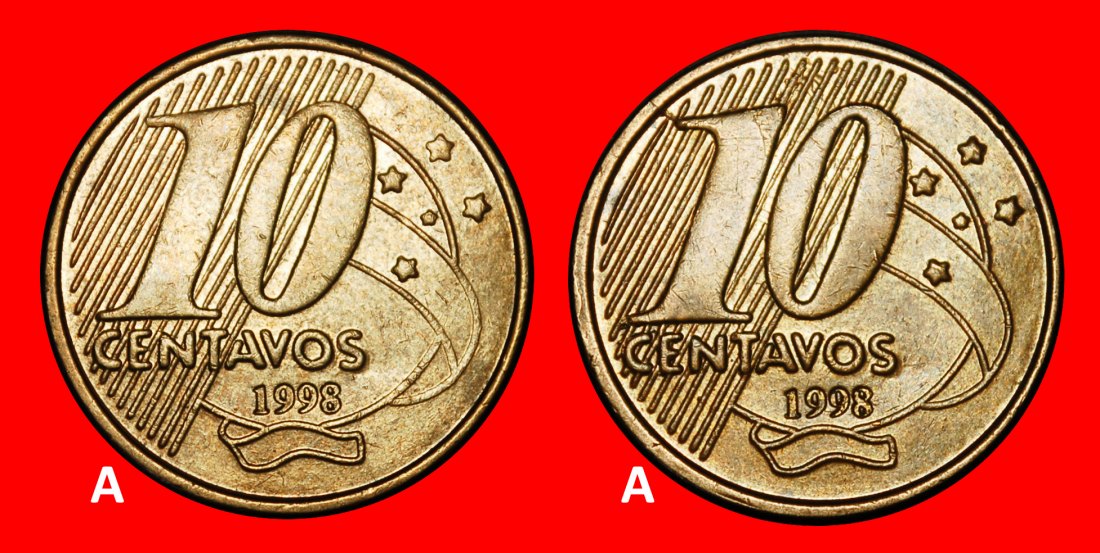  Ⰺ SOUTHERN CROSS (1998-2025): BRAZIL ★ 10 CENTAVOS 1998! 2 DISCOVERY COIN!★LOW START ★ NO RESERVE!   