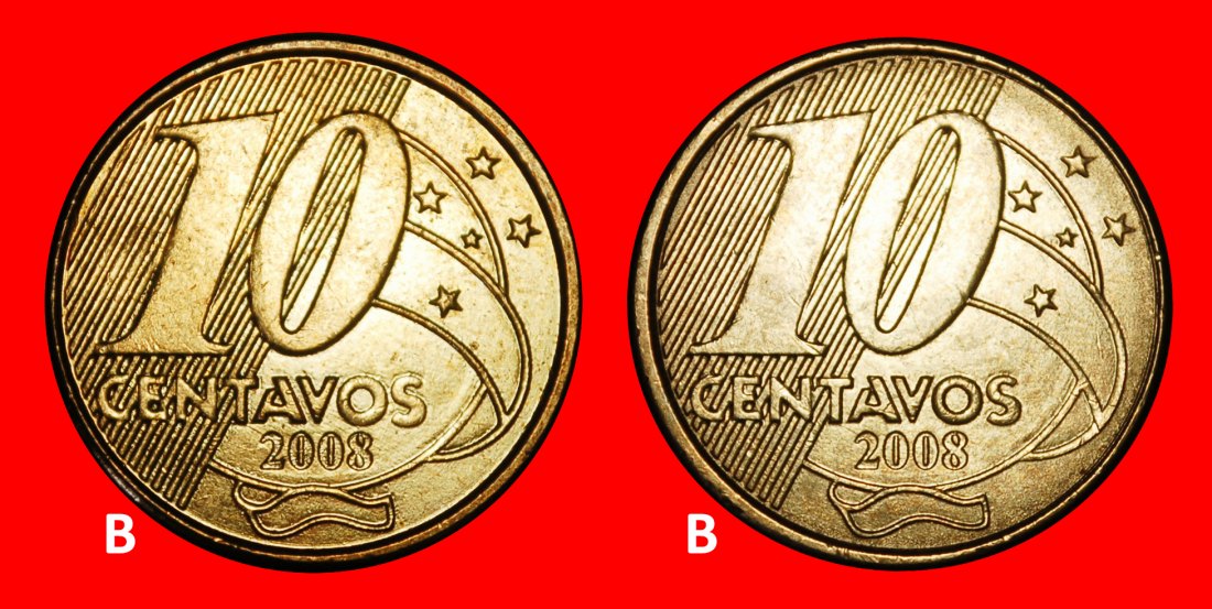  Ⰺ SOUTHERN CROSS (1998-2025): BRAZIL ★ 10 CENTAVOS 2008! 2 DISCOVERY COIN!★LOW START ★ NO RESERVE!   