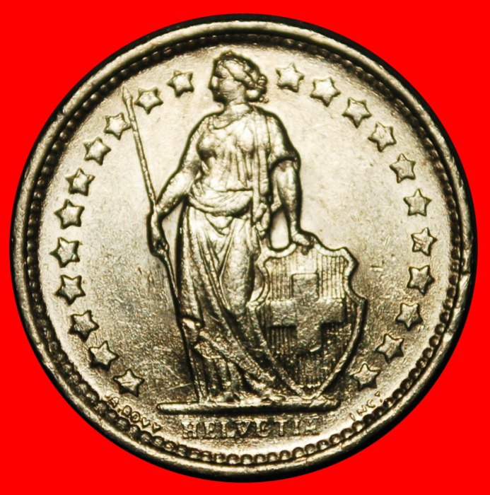  Ⰺ NOT SILVER (1850-2026): SWITZERLAND ★ 1/2 FRANC 1971 MINT LUSTRE! DIES I B★LOW START ★ NO RESERVE!   