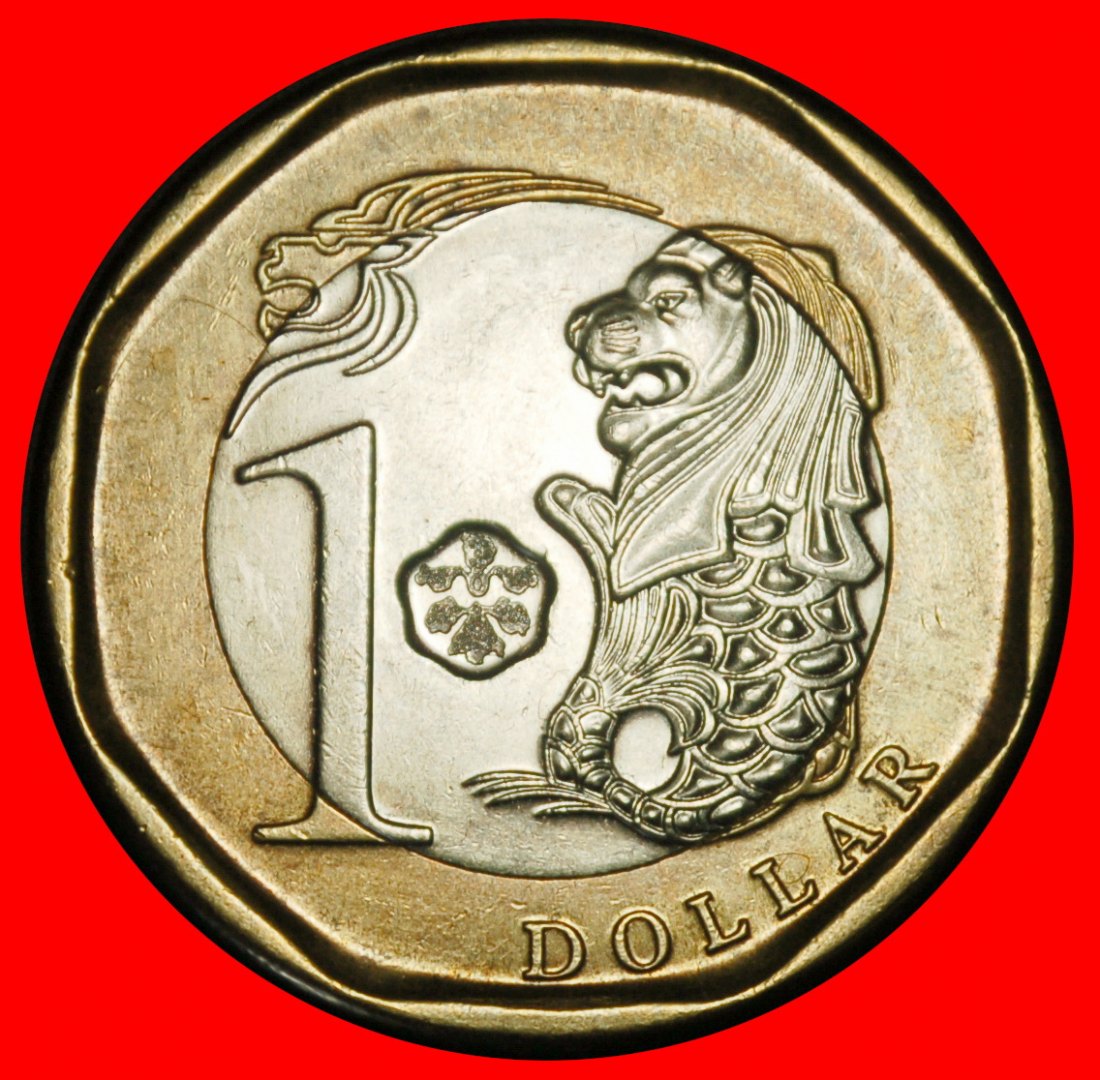 Ⰺ KANADA (2013-2019): SINGAPUR ★ 1 DOLLAR 2016 LÖWE und FISCH STG!★OHNE VORBEHALT!