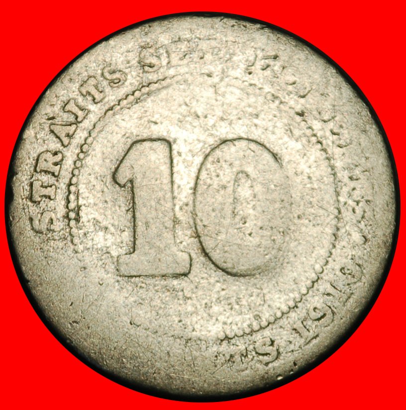  Ⰺ SILBER (1909-1910): STRAITS SETTLEMENTS★10 CENT 1910 INDIEN! EDUARD VII. 1902-1910★OHNE VORBEHALT!   