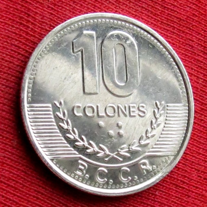 Costa Rica 10 colons 2016 unc