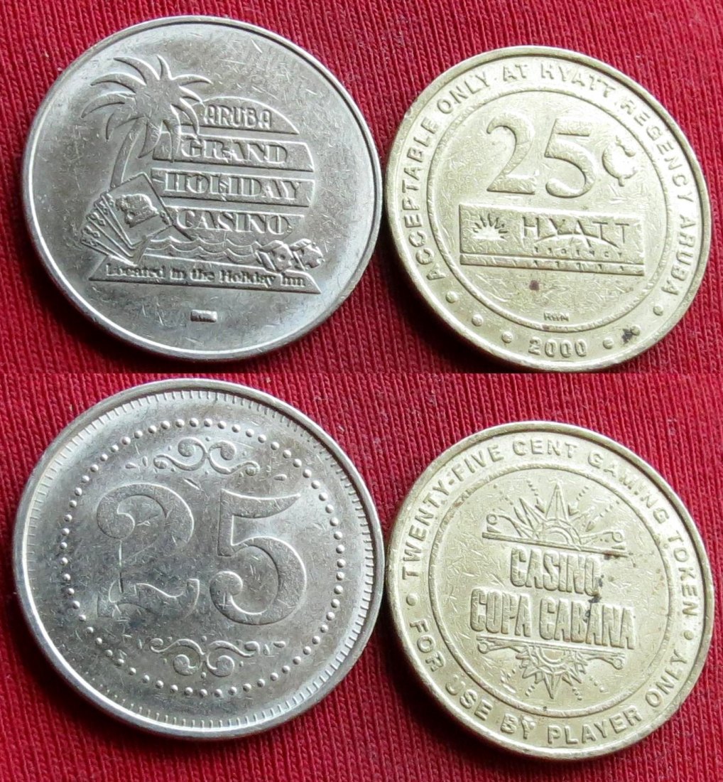  Аруба Casino Grand Holiday, Copa Cabana Hyatt 2000 2 x 25 cents   
