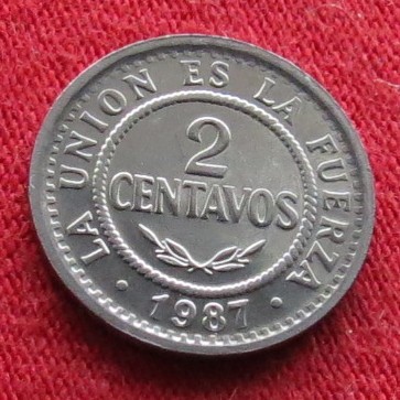 Bolivia 2 cents 1987 unc