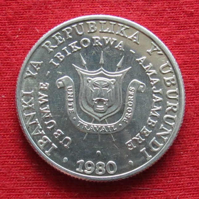  Burundi 5 francs 1980 unc   