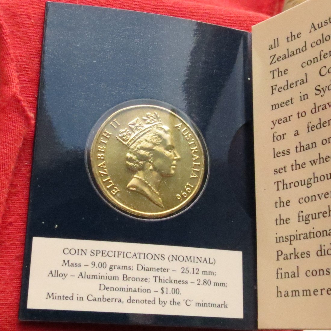  Australia 1 $ 1996 Parkes folder unc   