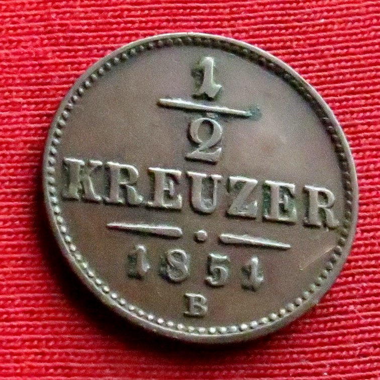 Austria 1/2 Kreuzer 1851