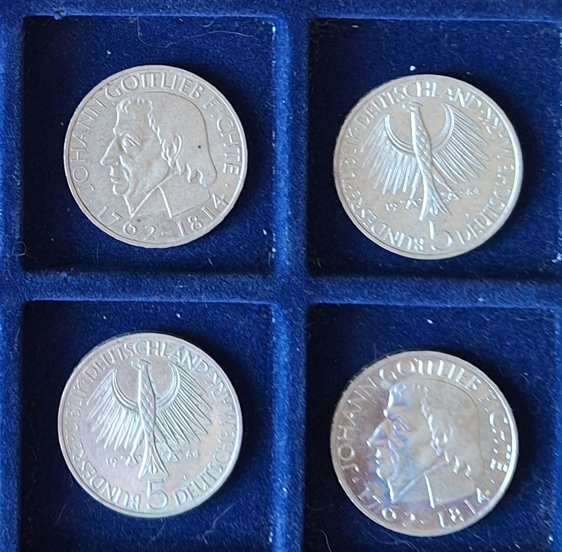  BRD - 5 Mark - 1964 hier Fichte der Serie Ersten fünf Gedenkmünzen 2 Originale in Silber   
