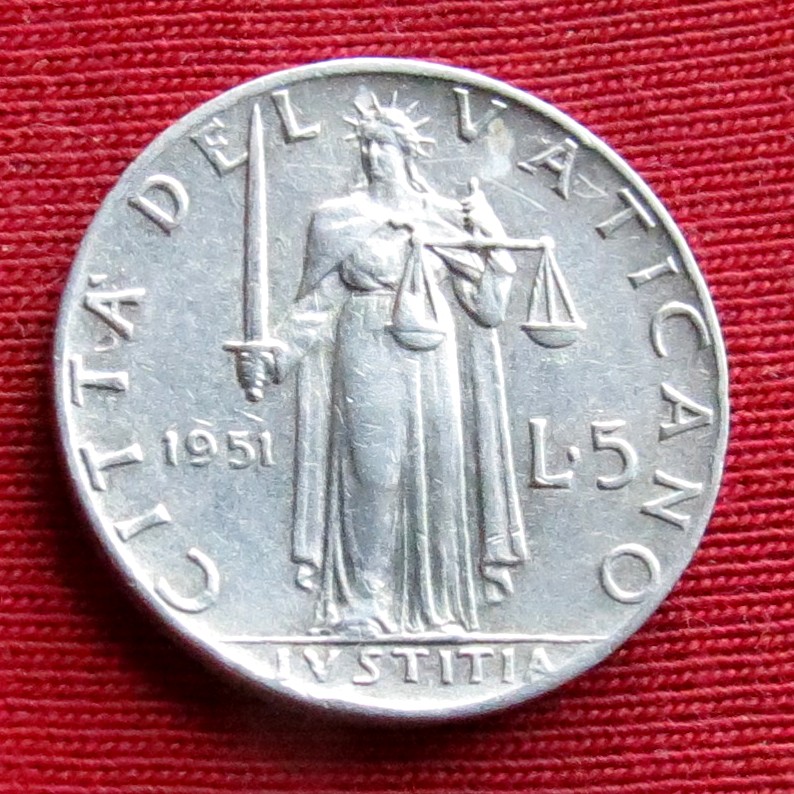 Vatikan 5 lire 1951
