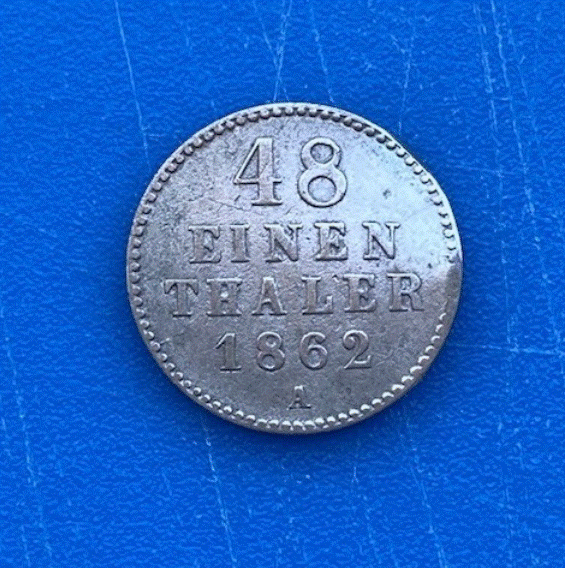  SILBER - Großherzogtum Mecklenburg-Strelitz 1/48 Taler 1862 A Friedrich Wilhelm   