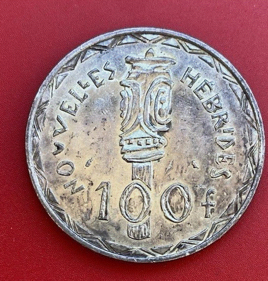  SILBER - Neue Hebriden (Nouvelles-Hébrides) 100 Francs 1966 Marianne Skulptur   