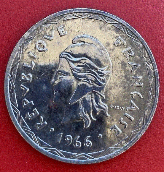  SILBER - Neue Hebriden (Nouvelles-Hébrides) 100 Francs 1966 Marianne Skulptur   