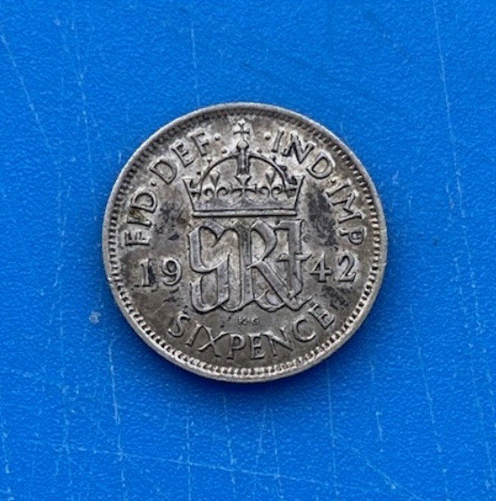  SILBER - Großbritannien 6 Pence (Sixpence) 1942 George VI   