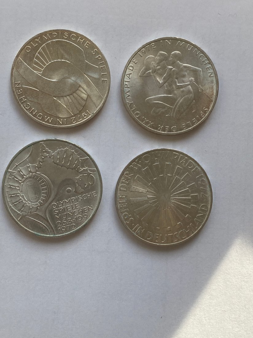  4 x 10 DM ,Olympia München 1972, stgl.   