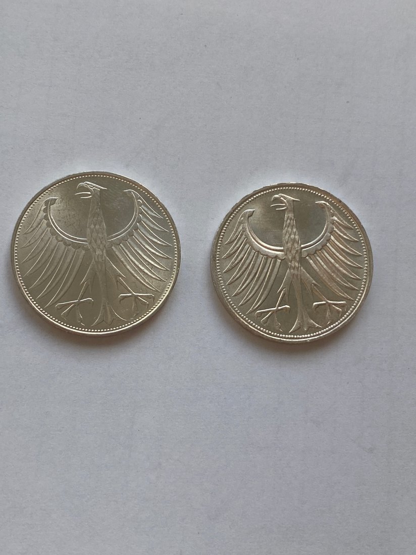  2 x 5 DM , stgl., 1971 J und 1973 G   