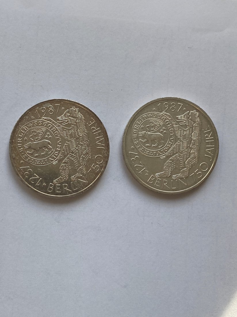  2 x 10 DM 1987, 750 J. Berlin, stgl.,   