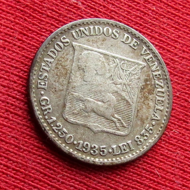  Venezuela 25 centimos 1/4 bolivar 1935   
