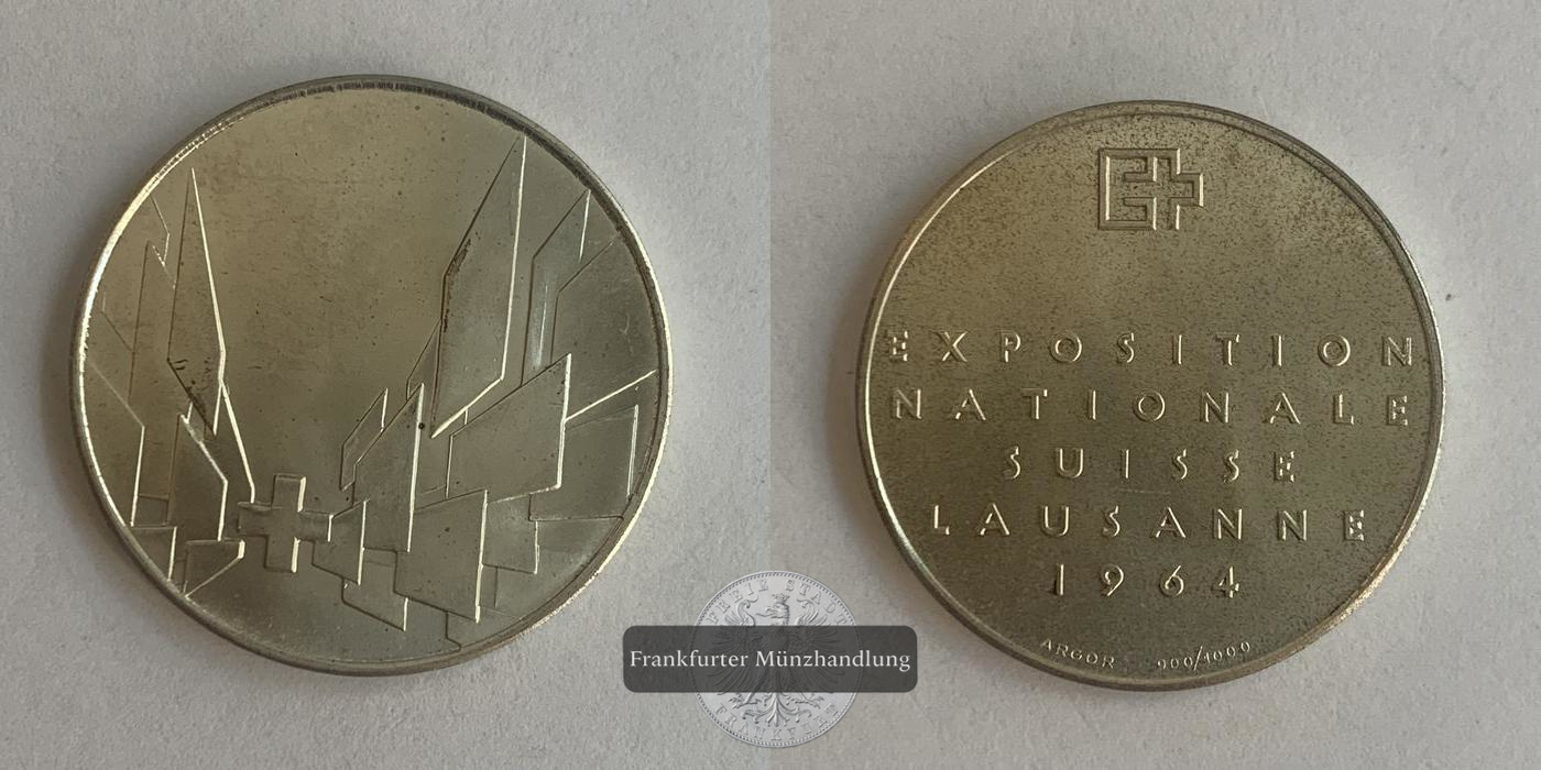  Schweiz. Medaille Swiss National Exhibition (Lausanne) 1964.  FM-Frankfurt  Feinsilber: 13,5g   
