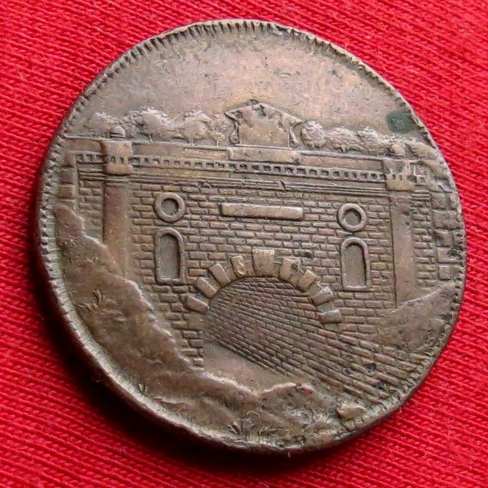  Great Britain 1/2 penny 1795 sailing ship, Thames Severn Canal united kingdom   