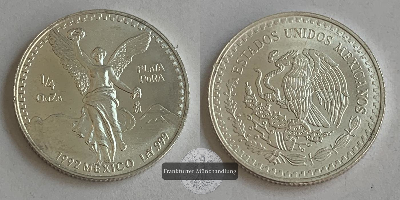  Mexiko ¼ Onza Libertad 1992 FM Frankfurt KM#544 feinsilber 7,77g   