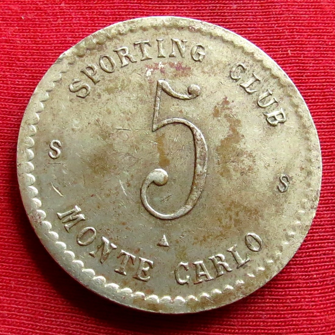 Monaco Casino 5 francs 1930 Sporting Club Monte Carlo