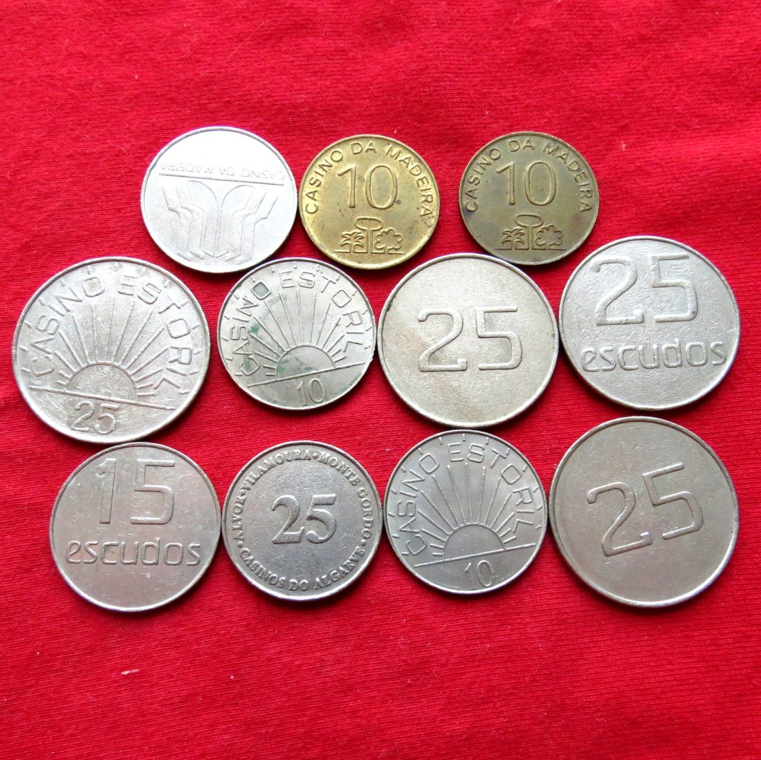 Portugal Casino Estoril Madeira 10, 15, 25 escudo- 11 token