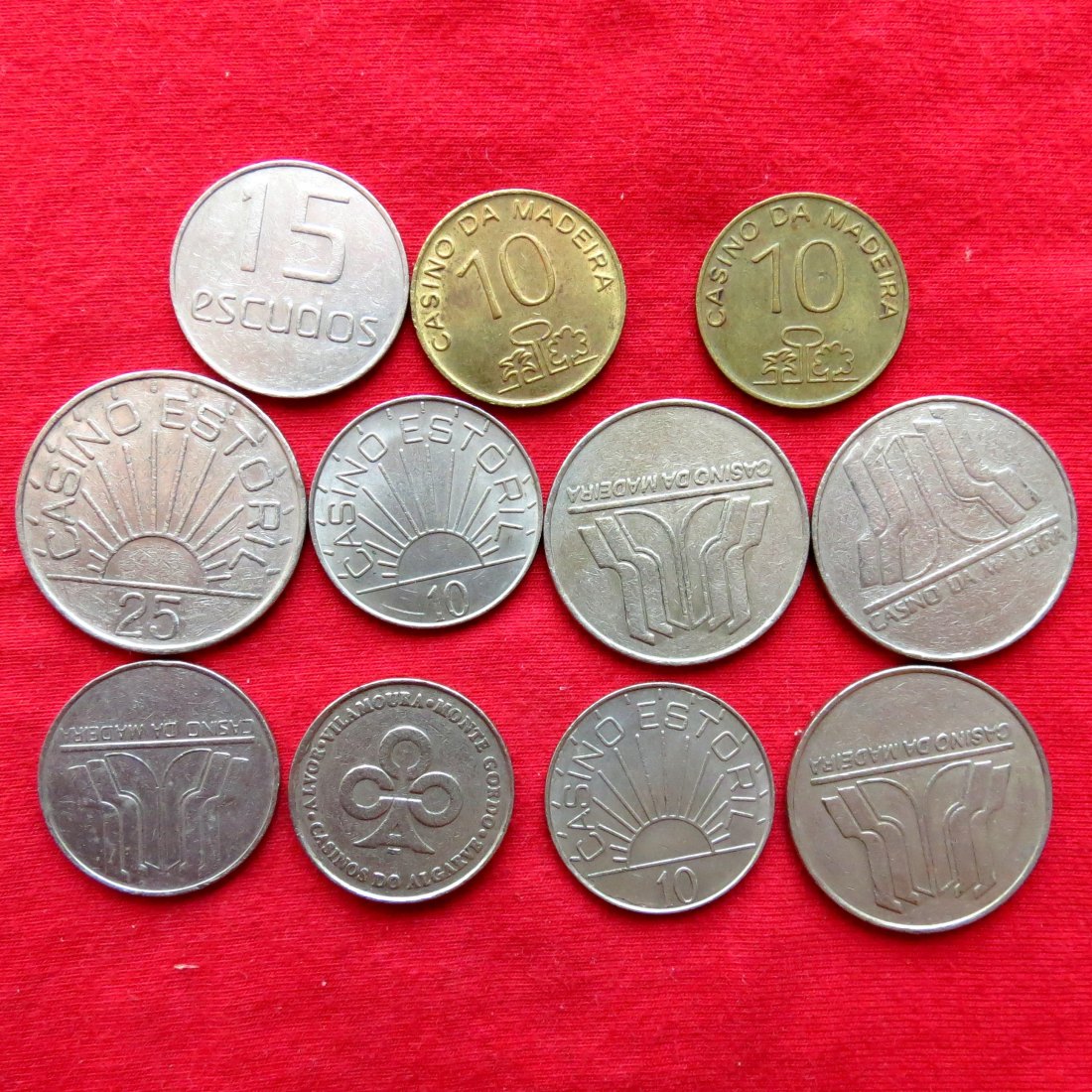  Portugal Casino Estoril Madeira 10, 15, 25 escudo- 11 token   