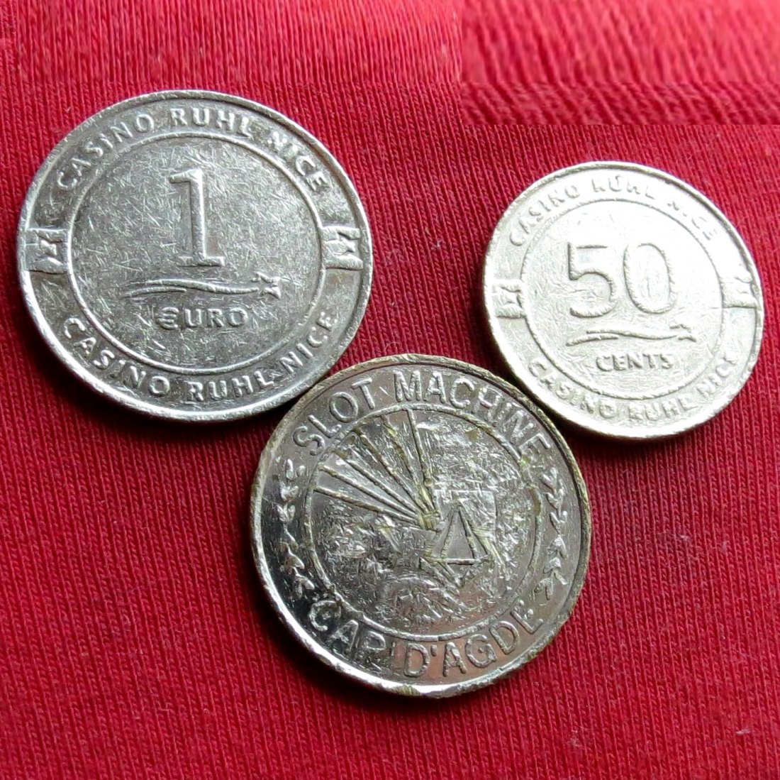  France Casino Ruhl Nice 50 cents + 1 € Cap d Agde 2 francs   