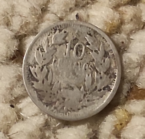  Chile 10 Centavos 1922, ziemlich abgegriffen   
