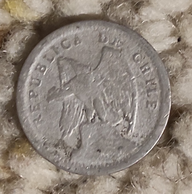 Chile 10 Centavos 1922, ziemlich abgegriffen   