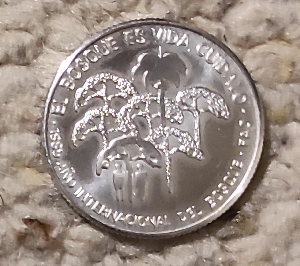  Kuba 5 Pesos 1985, SILBER, FAO - Internationales Jahr des Waldes   