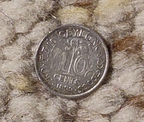  Ceylon 10 Cents 1899, SILBER, Königin Victoria (1870 - 1901)   