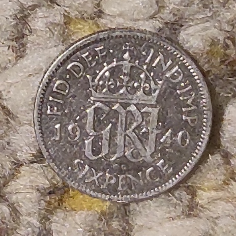  Großbritannien 6 Pence 1940, SILBER, König George VI. (1937 - 1952)   
