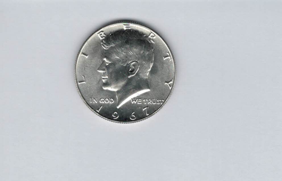  1/2 Dollar 1967 half Kennedy silber 4,6g fein USA Spittalgold9800 (5095   