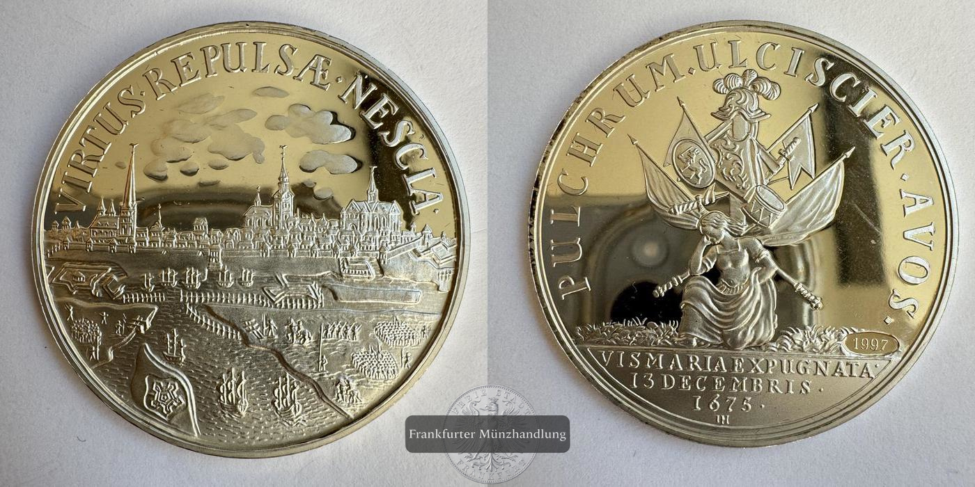  Deutschland Silbermedaille '1675' 1997 Wismar FM-Frankfurt Silber Raugewicht: 26,25g   