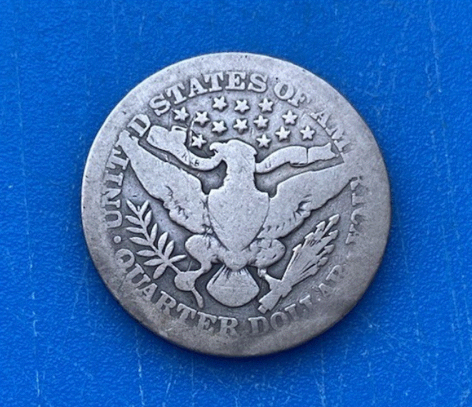  SILBER - USA 1/4 Dollar (Barber Quarter) 1901 Liberty Head   