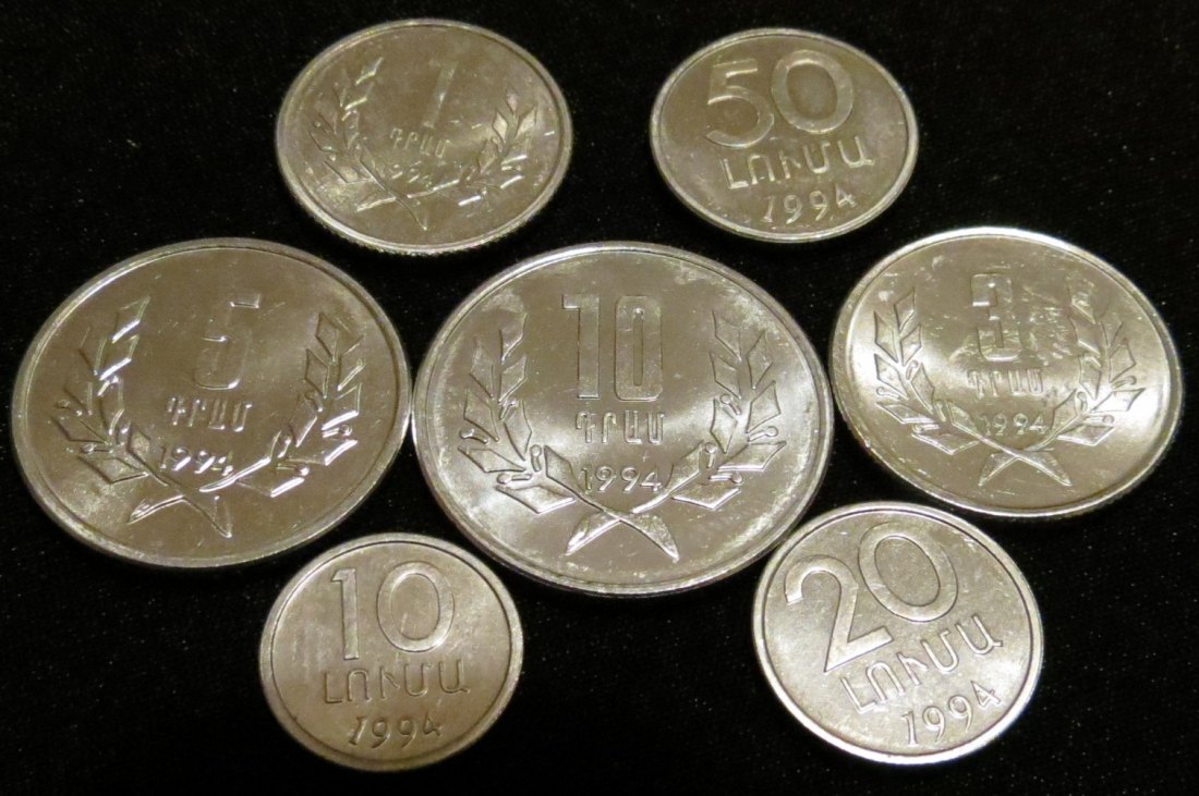 Armenien 10,20,50,luma 1 3 5 10 diram 1994