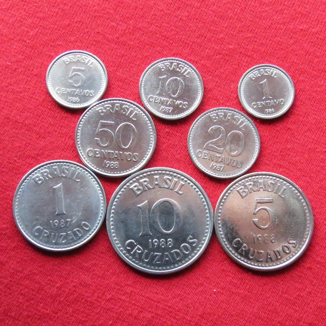  Brazil 1 5 10 20 50 centavos 1 5 10 Cruzados  1986-1988   