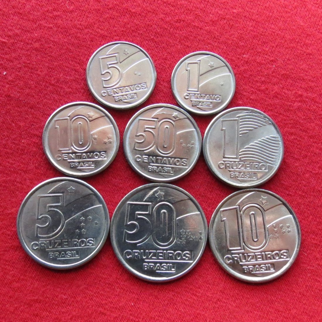 Brazil 1 5 10 50 centavos 1 5 10 50 Cruzeiros 1989-1992