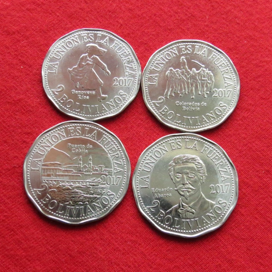  Bolivia 4 x 2 boliviano 2017   
