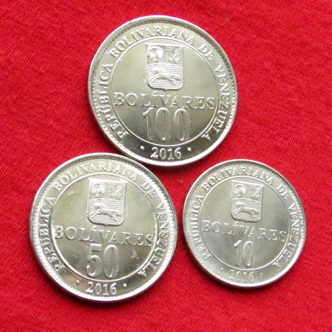 Venezuela 10 50 100 bolivares 2016