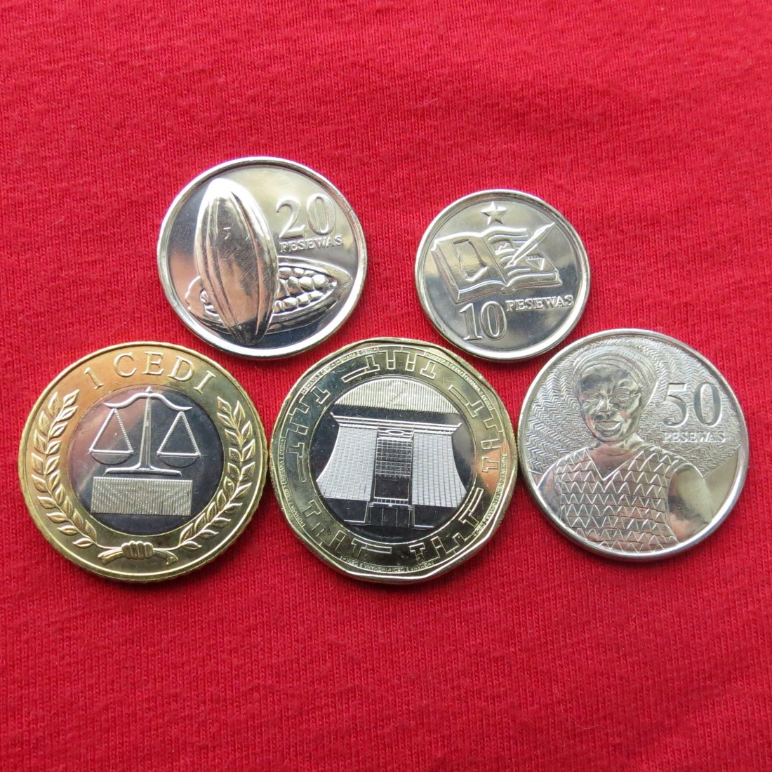  Ghana 5 20 50 pesewa - 1 2 cedi  2016 2019 2020 2022   