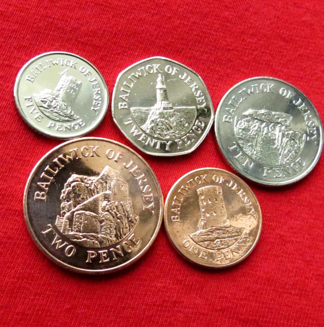 Jersey 1 2 5 10 20 pence 2016