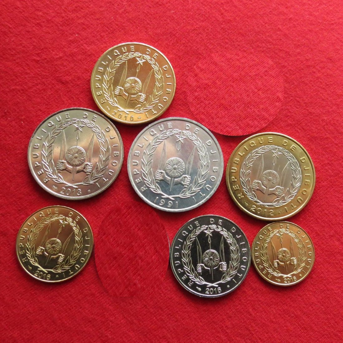  Djibouti - 5 10 20 50 100 250 500 francs 1991 – 2015   