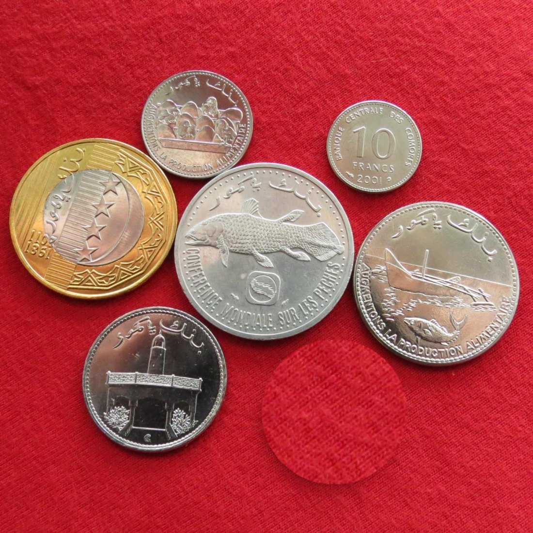 Comoros 5 10 25 50 100 250 francs 1992 - 2013