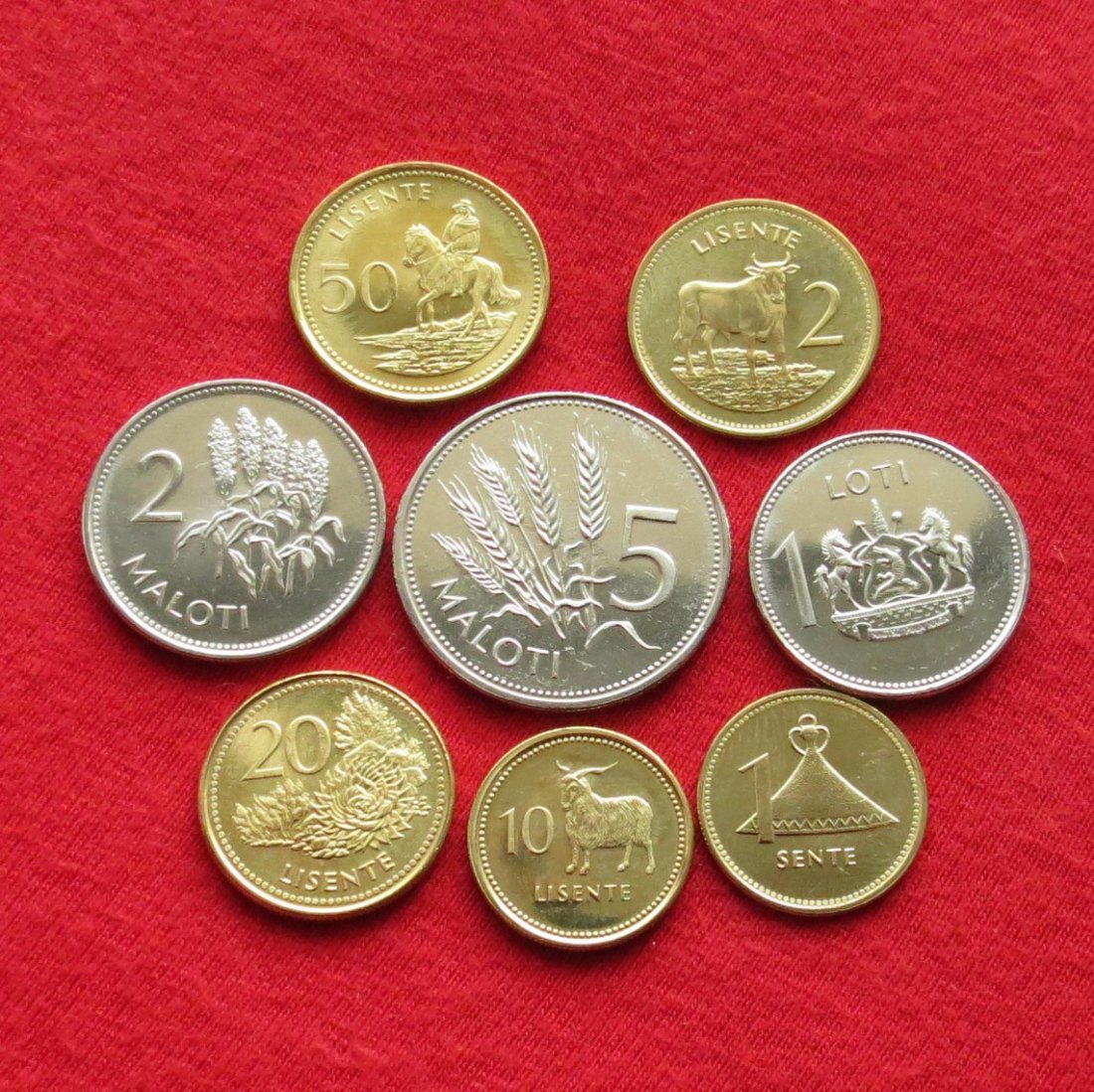 Lesotho 1 2 10 20 50 Licente 1 2 5 Maloti 1992 1998 2010