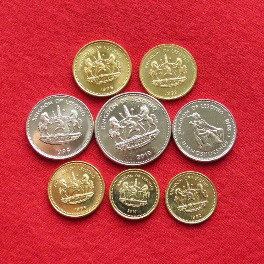  Lesotho 1 2 10 20 50 Licente 1 2 5 Maloti 1992 1998 2010   