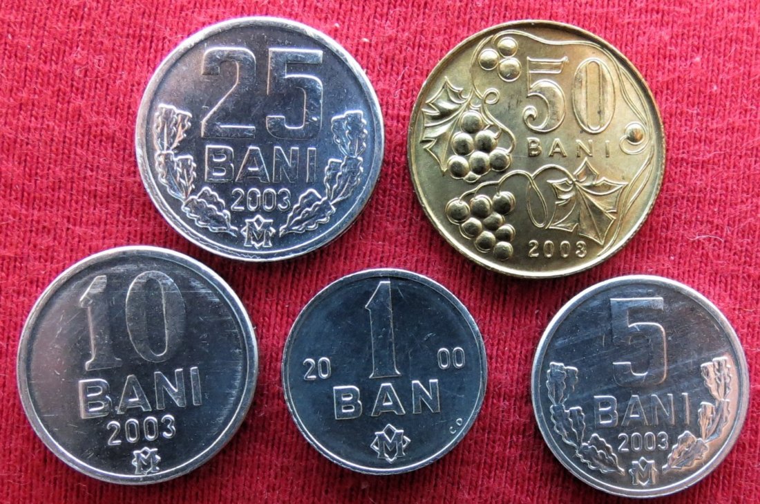 Moldawien 1 5 10 25 50 bani 2000 2003